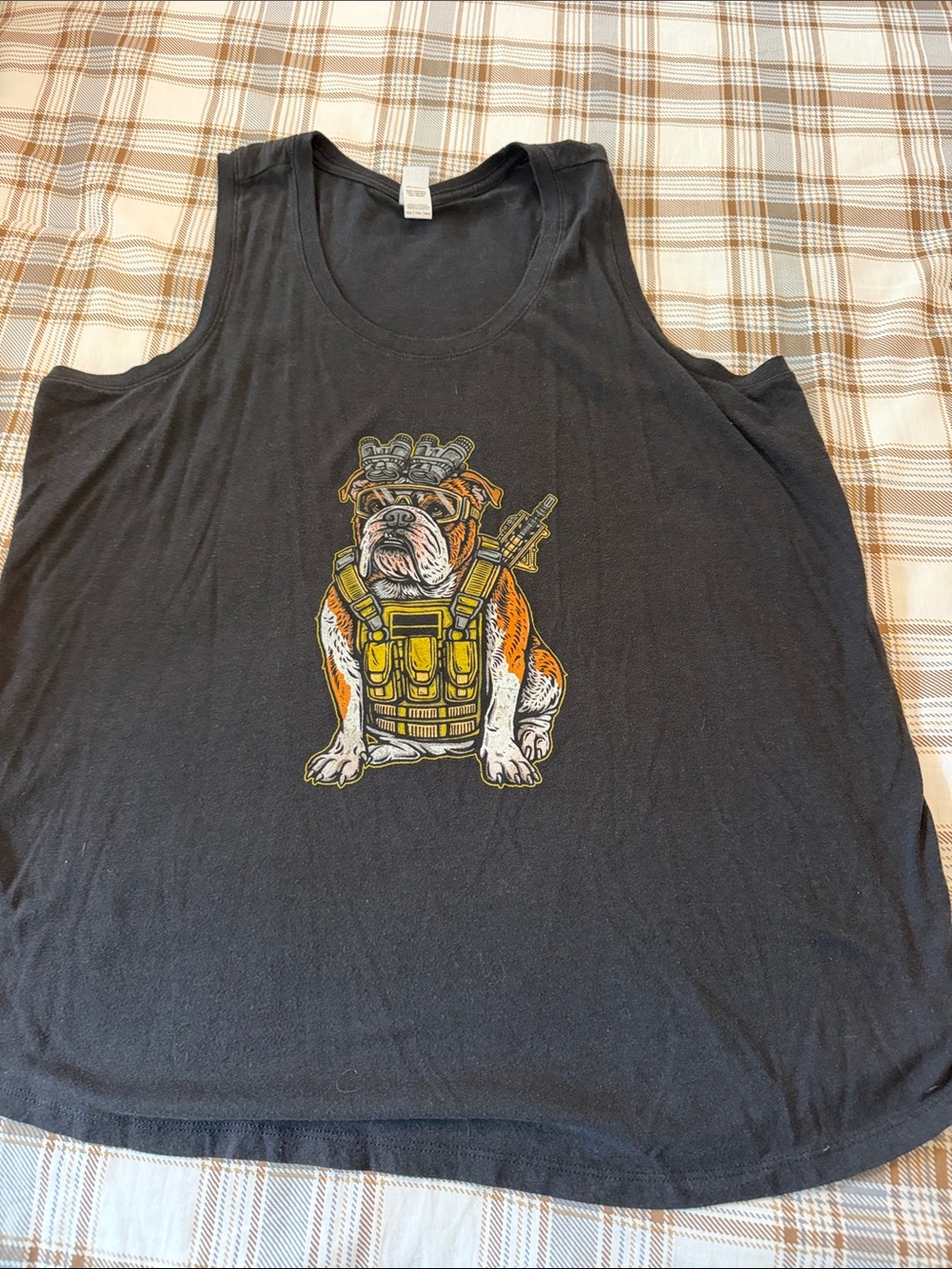 Black Bulldog Graphic Tank Top - Casual Women's Tank